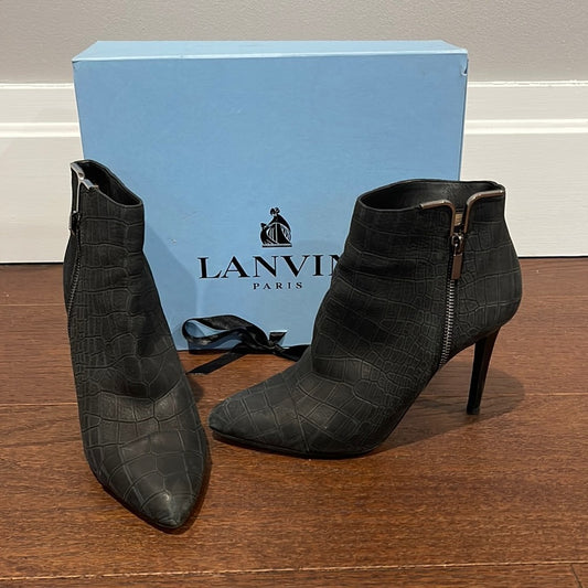 Lanvin Women’s Black Suede Booties Size 39.5/9.5