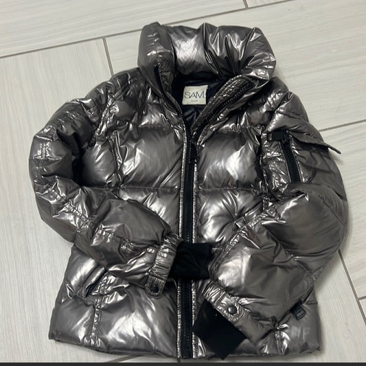 SAM Girls Freestyle Down Jacket Gun metal Size 10