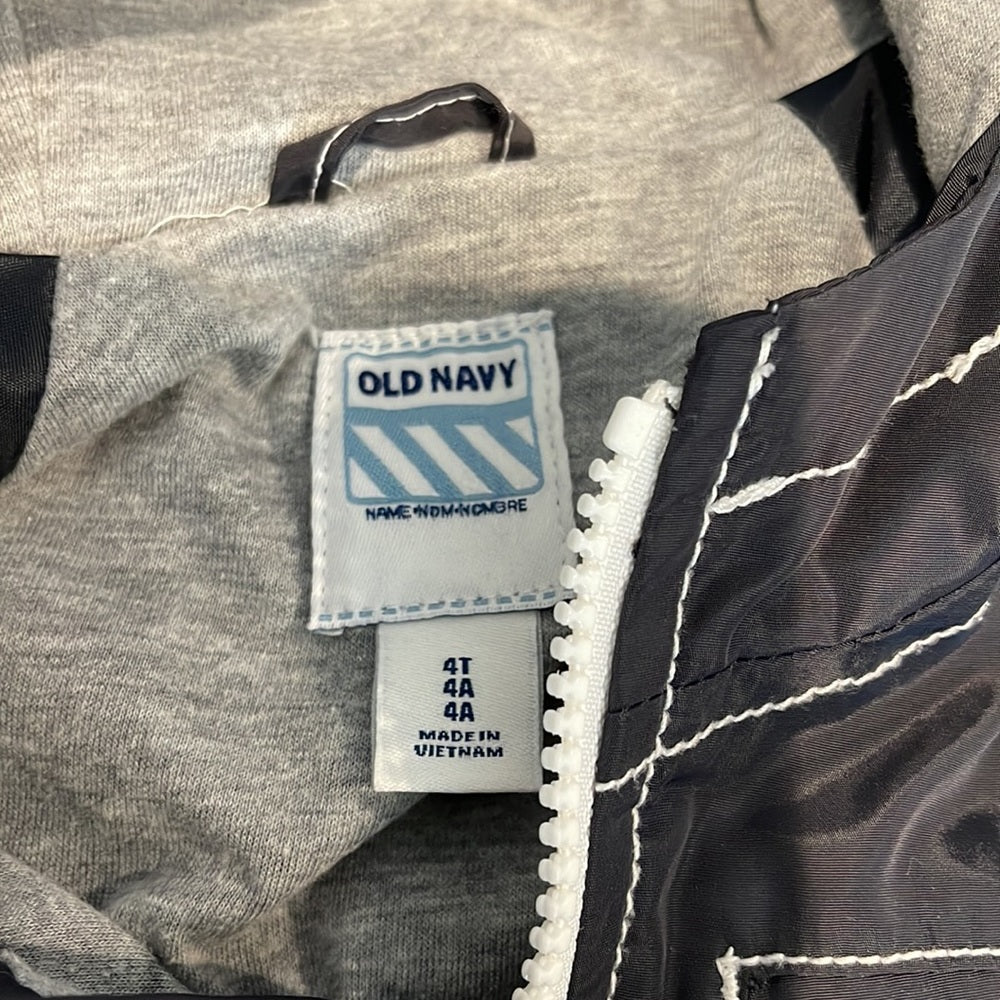 Old Navy Grey Boys Rain Hooded Jacket Size 4T