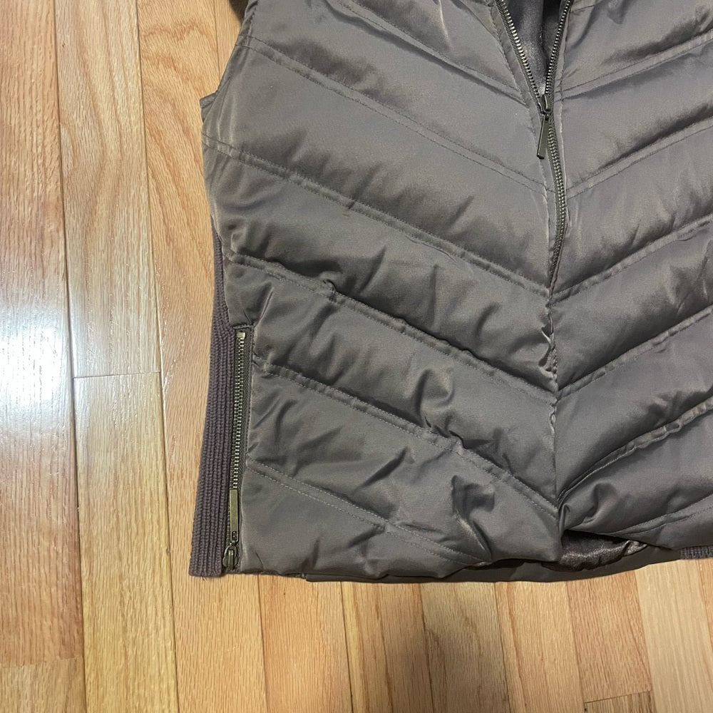 Blanc Noir Brown Hooded Vest Size XL