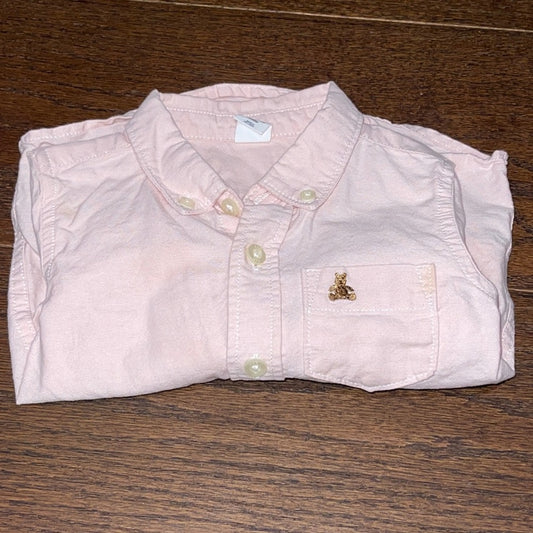 Boys Gap Pink Button Down Shirt Size 18-24 months