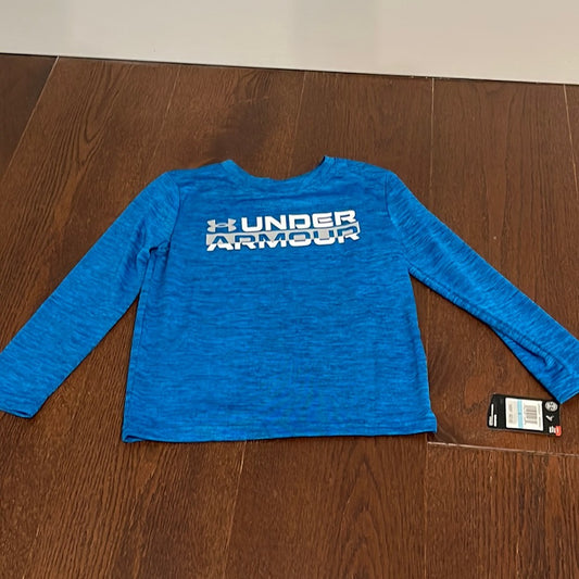 NWT Under Armour Boys Blue Long Sleeve Performance Shirt Size 5