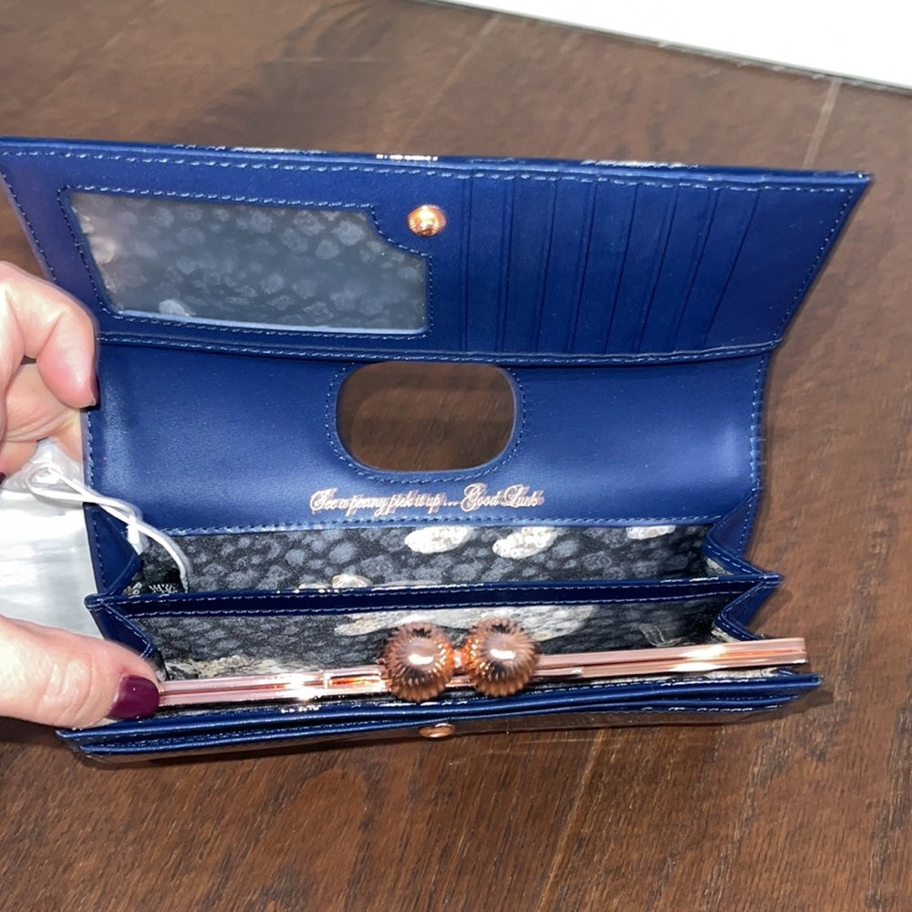 NWT Ted Baker Navy Patent Leather Wallet