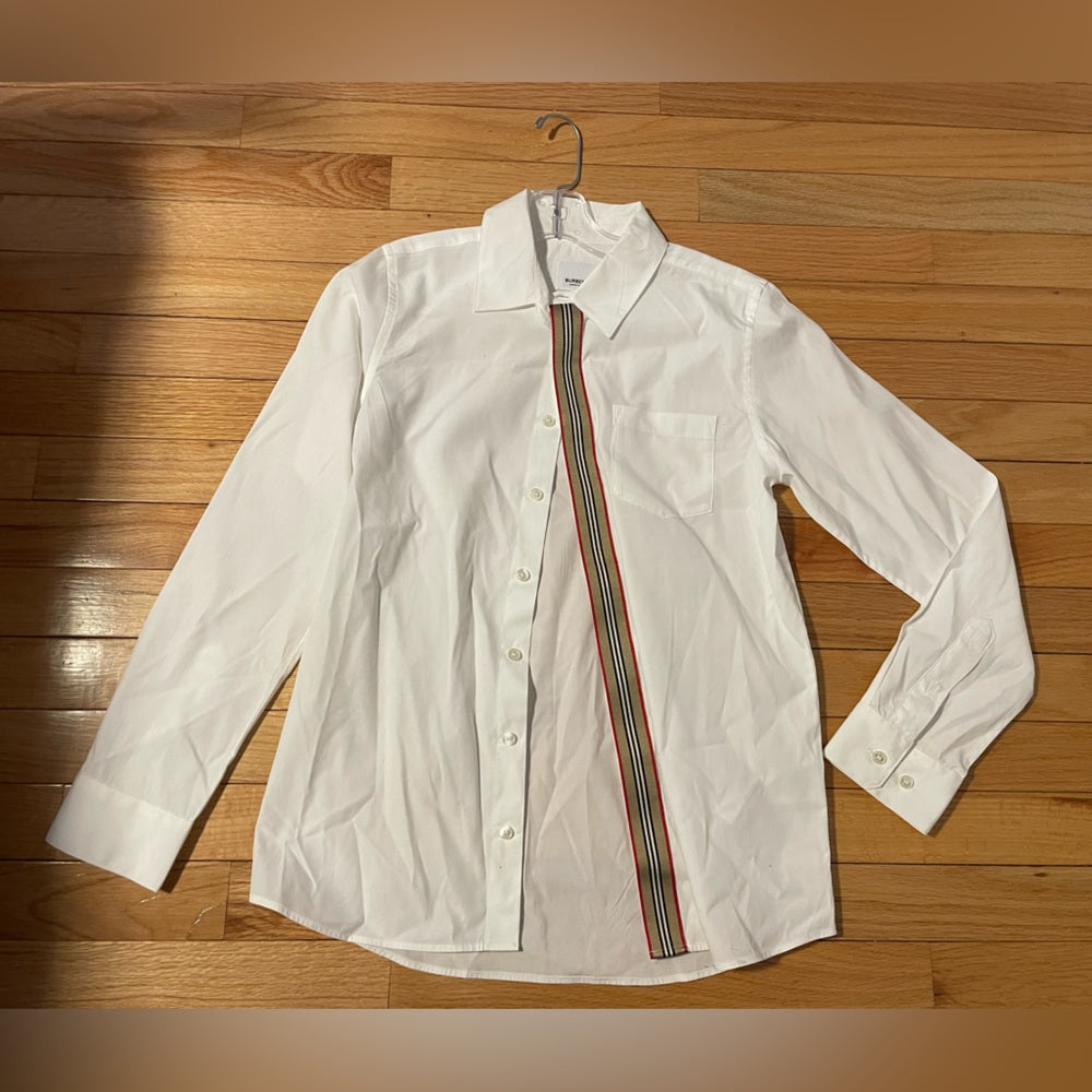 Burberry White Button Down Top Size 12Y