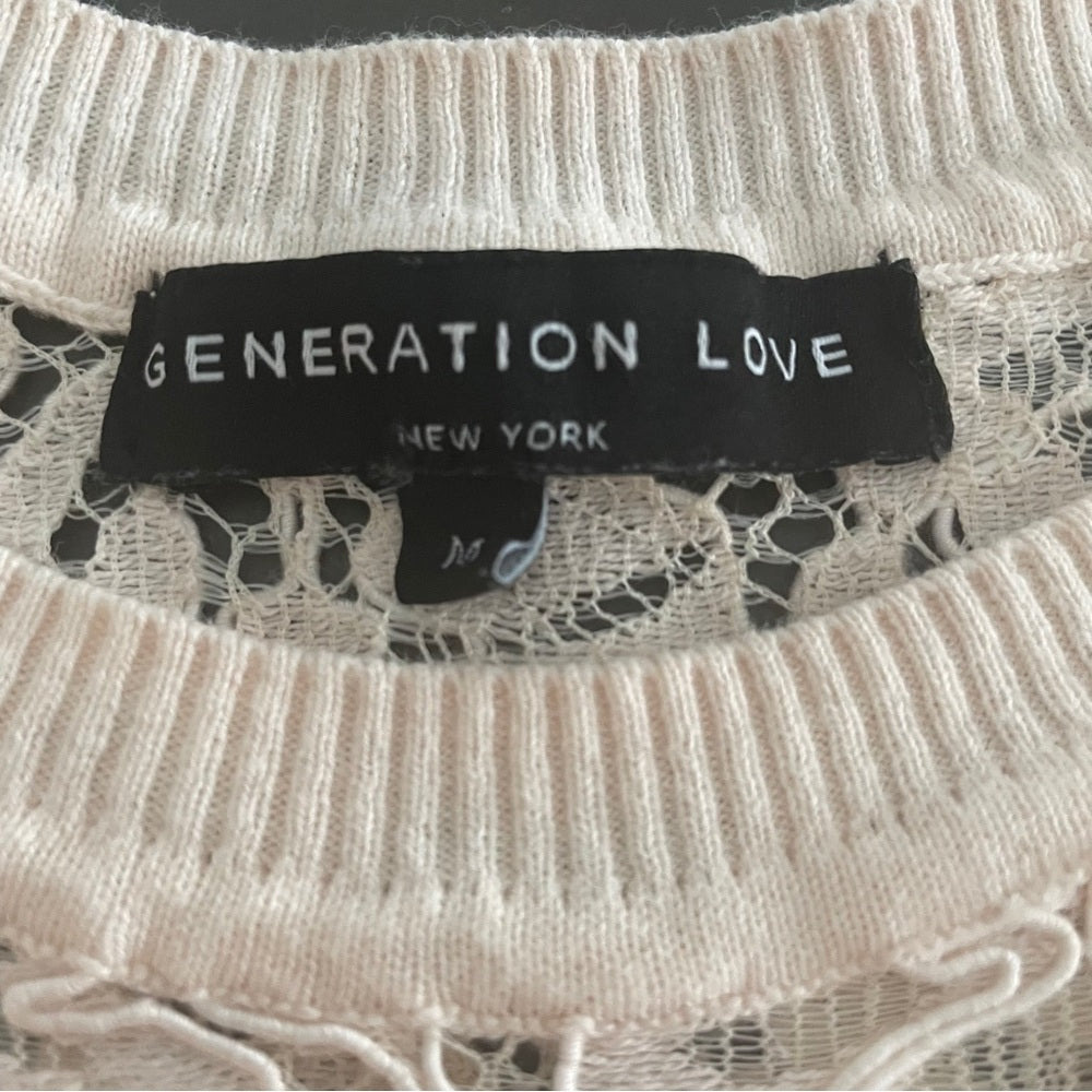 Generation Love Pink Lace Sleeveless Top Size Medium