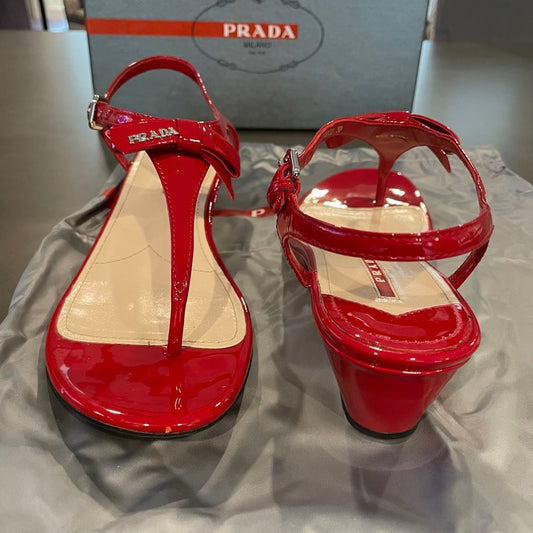 Prada Women’s Red Thong Sandals Size 9