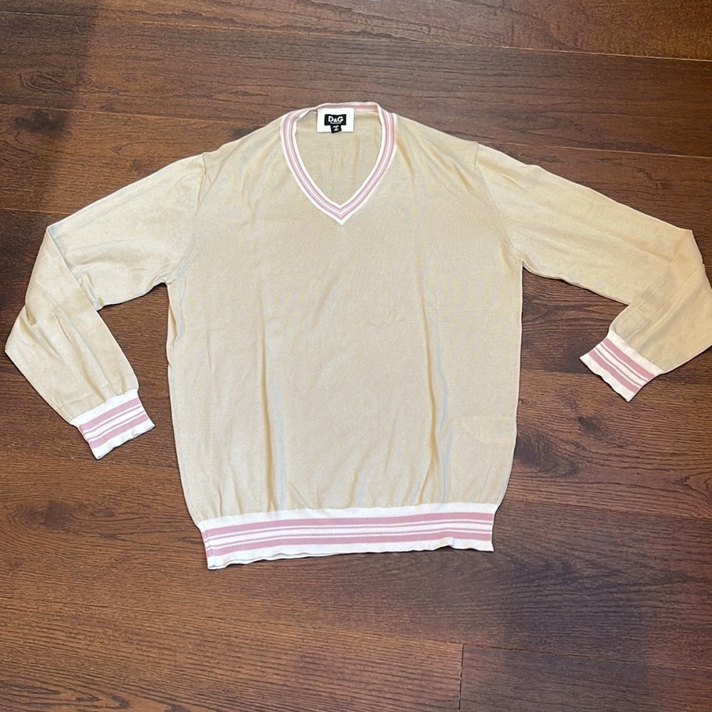 Dolce & Gabbana Tan Men’s Silk Sweater Size XXL