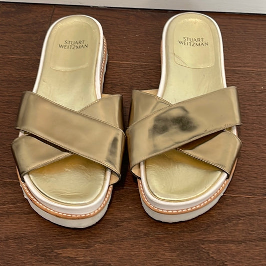 Stuart Weitzman Women’s Gold Slides Size 11