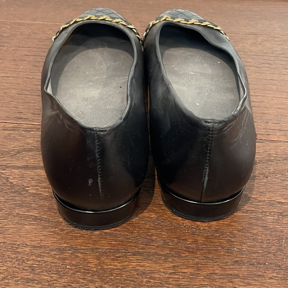 Stuart Weitzman Women’s Black Leather Flats Size 11