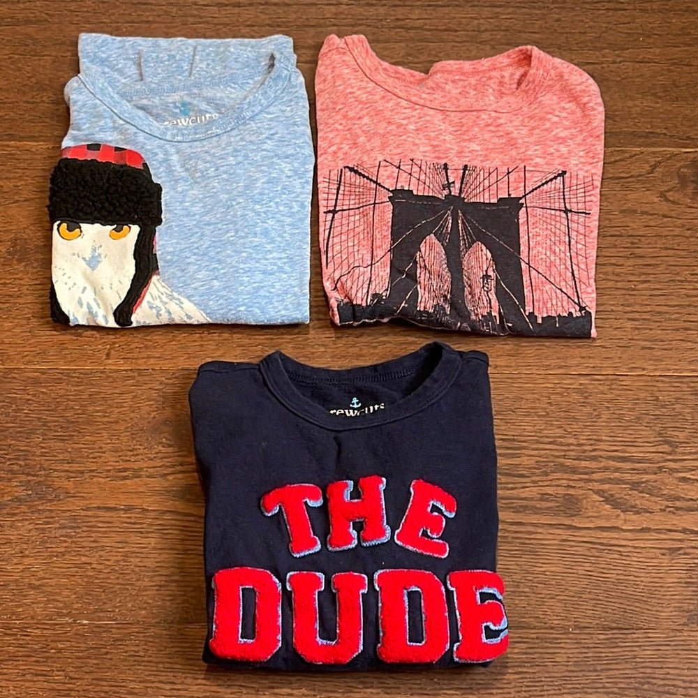 Boys Bundle of 3 Crewcuts Long Sleeve T-Shirts Size 6/7