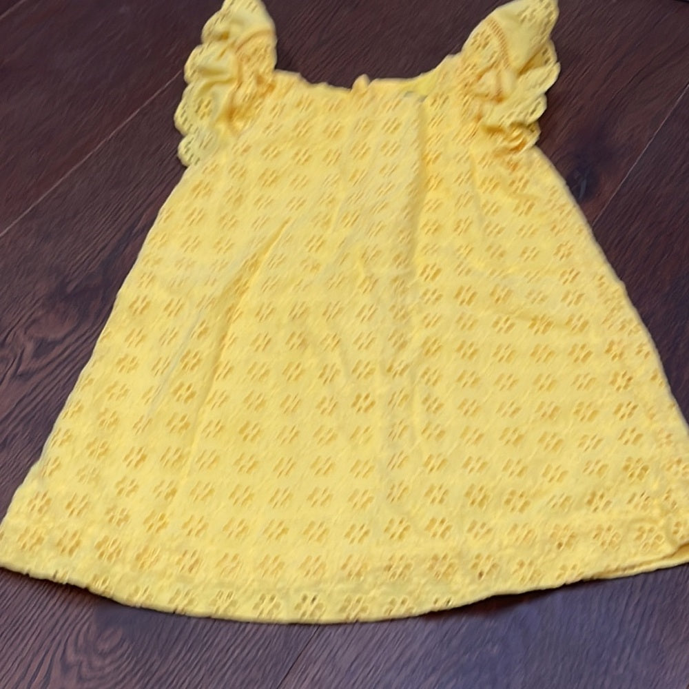 Ralph Lauren Girls Yellow Eyelet Dress Size 3T