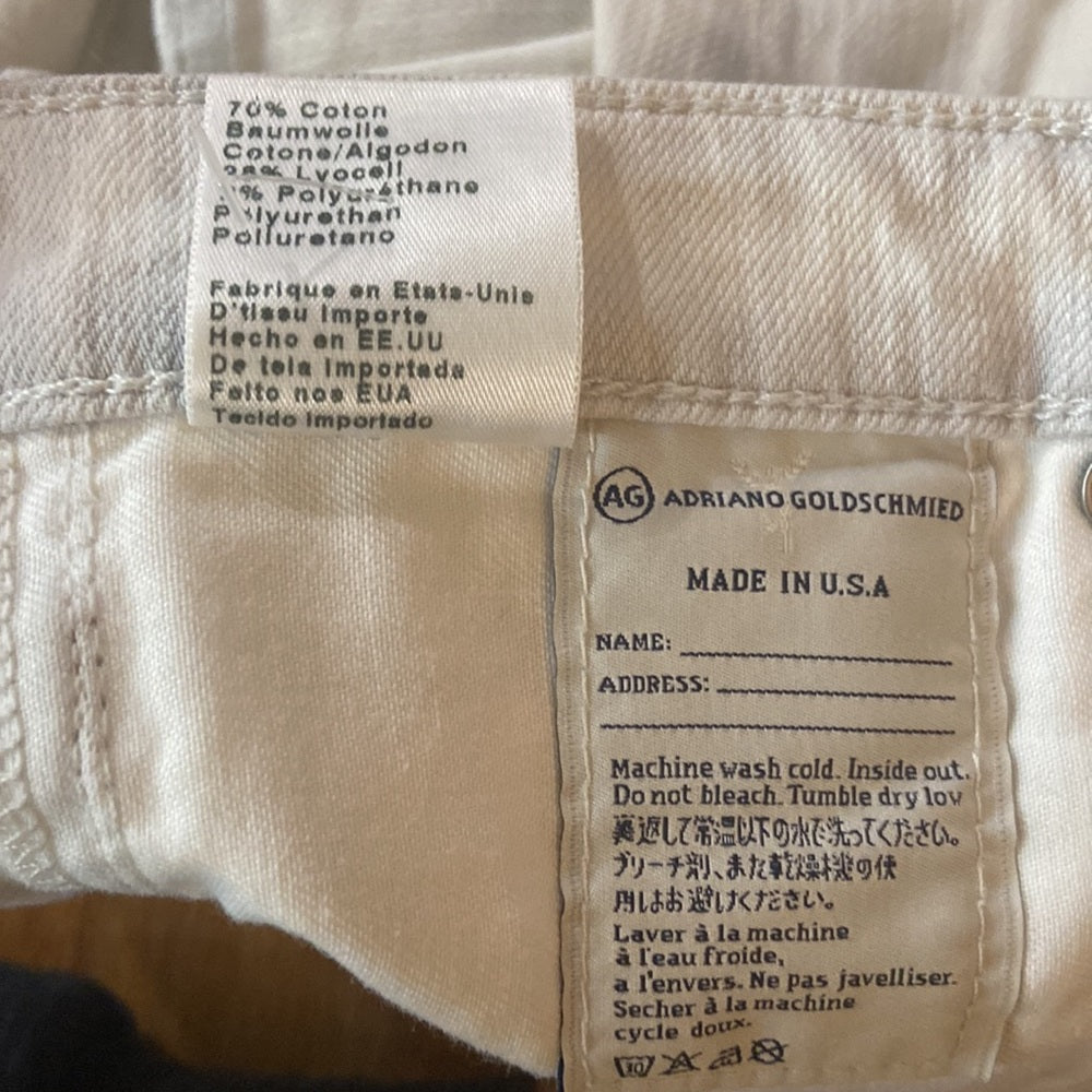 Women’s AG jeans. White washed blue. Size 27