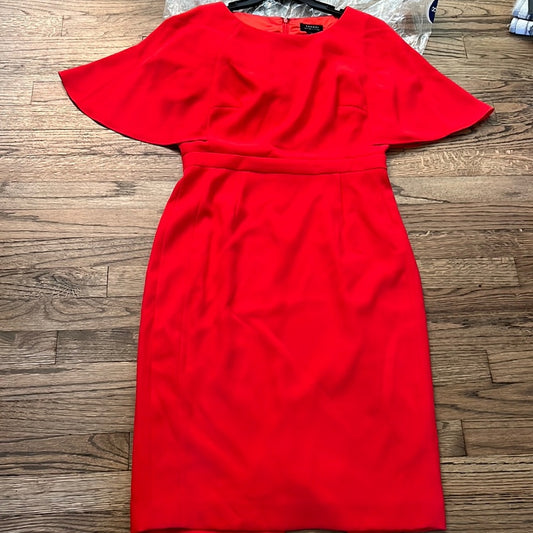 TAHARI red dress with zipper back size 8