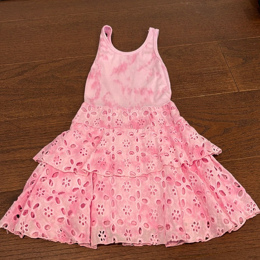 NWT Flowers by Zoe Girls Pink Ribbed and Eyelet Dress Size 6x