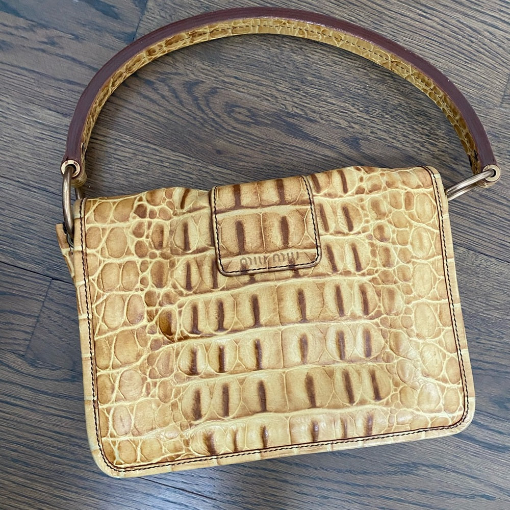 Miu Miu Buckle Front Snake Bag