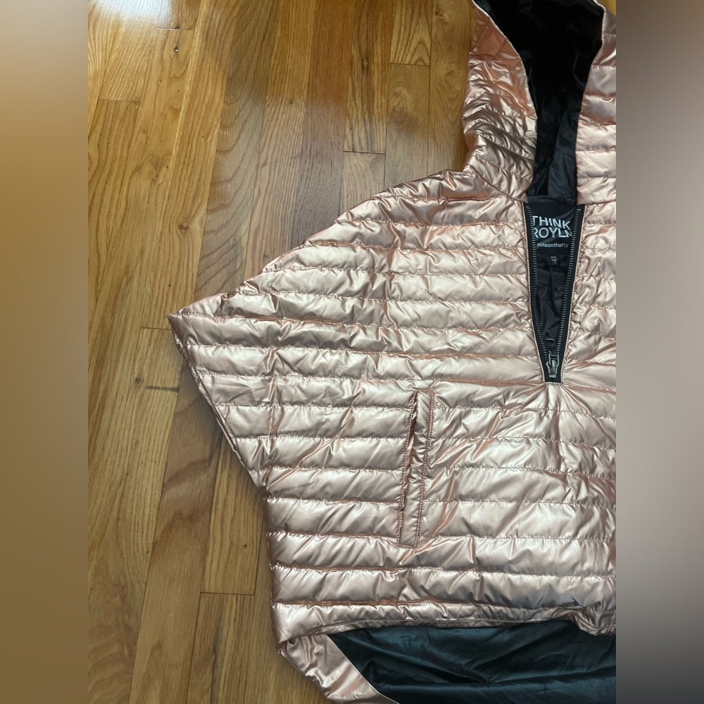 NWT Think Royln Rose Gold Puffer Vest Size XS/S