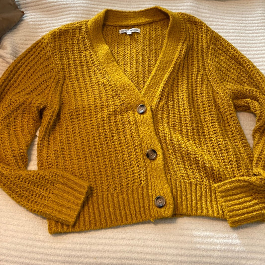 Women’s Elizabeth and James cardigan. Mustard yellow. Size M