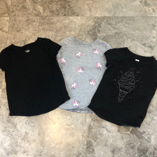 3 Girls Short Sleeve T-Shirts Size 6/7