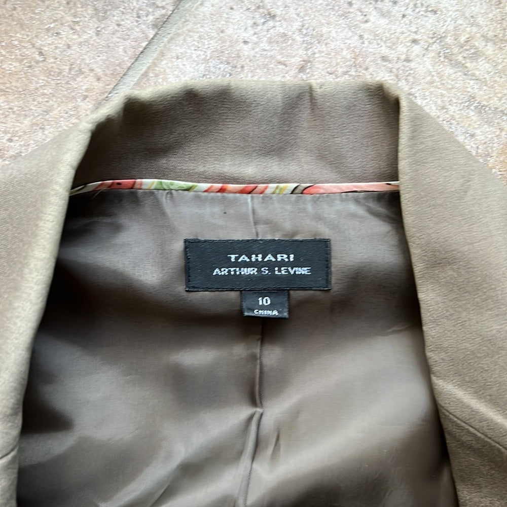 Tahari Women’s Tan pantsuit, size 10