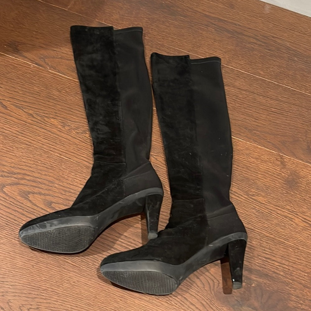 Stuart Weitzman Black Suede Knee High Boots Size 8.5