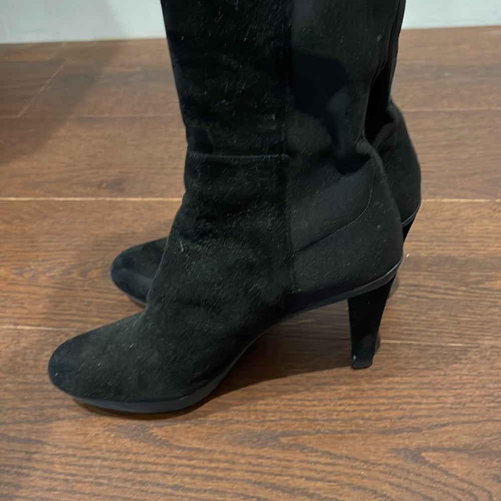 Stuart Weitzman Black Suede Knee High Boots Size 8.5