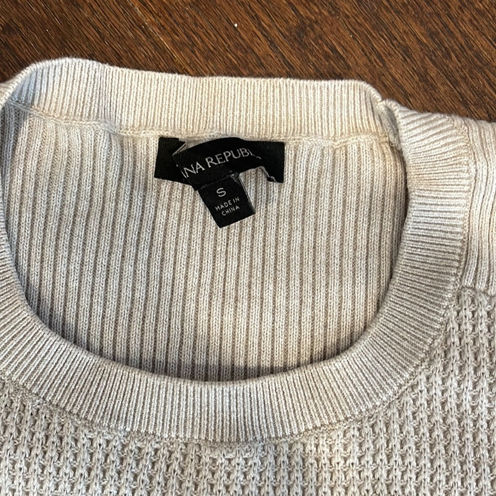 Banana Republic Cream Sweater with Silk Back Size Small