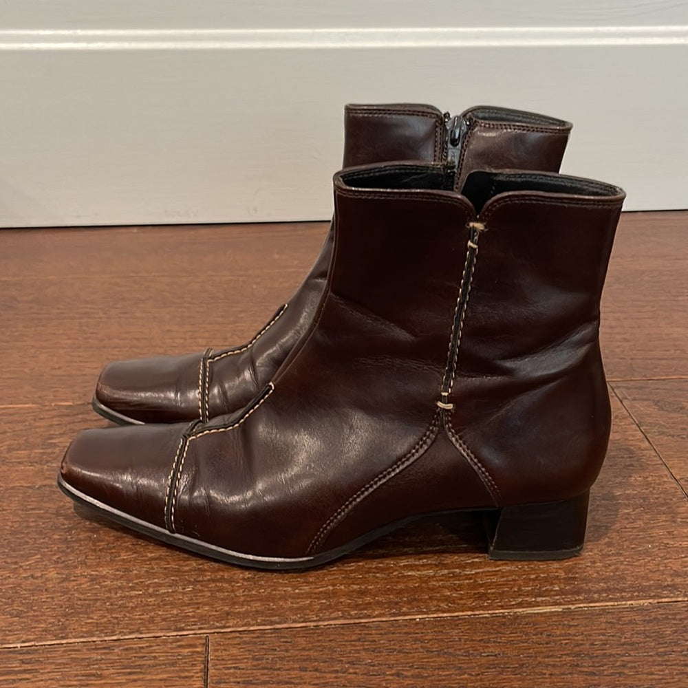 Paul Green Brown Leather Boots Size 6