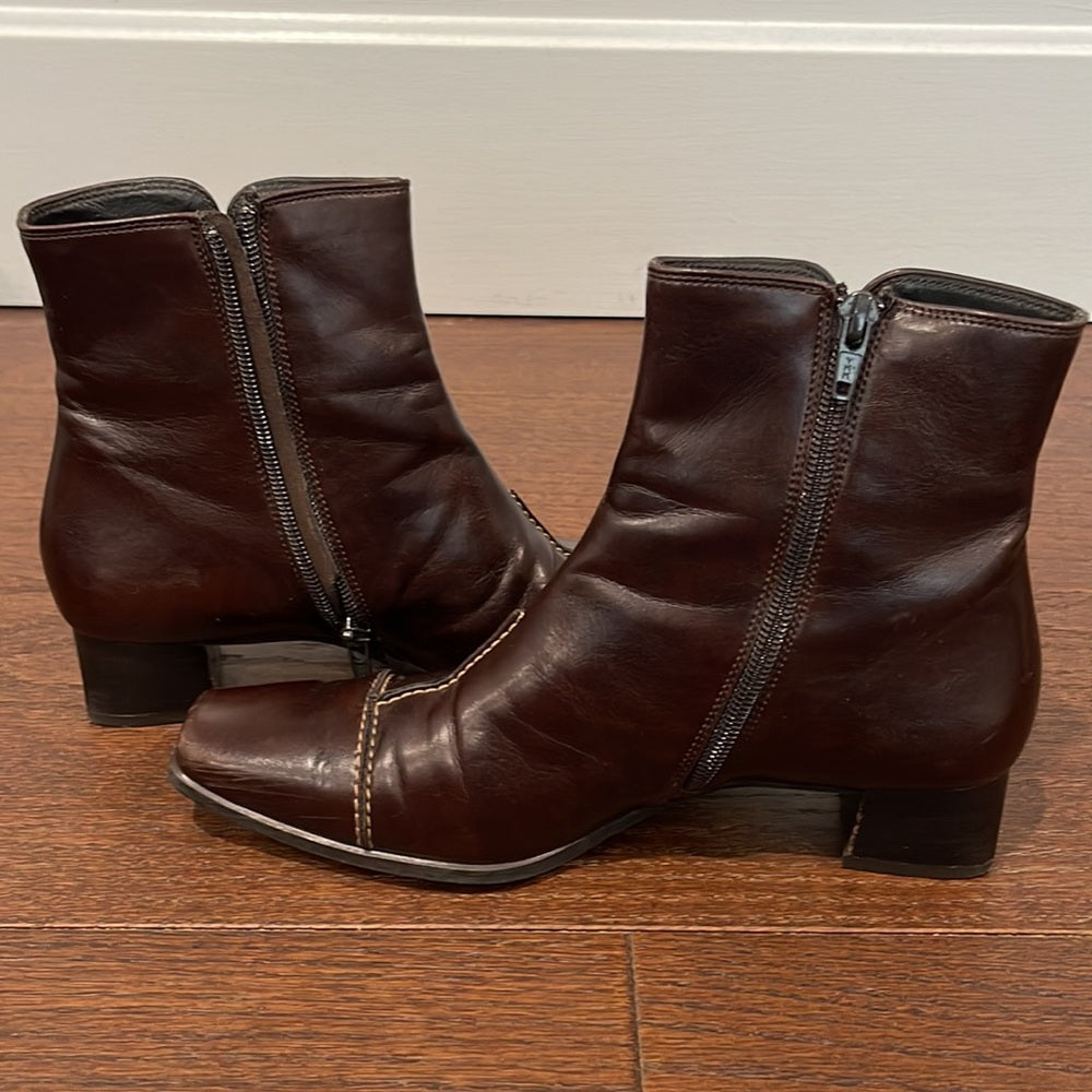 Paul Green Brown Leather Boots Size 6