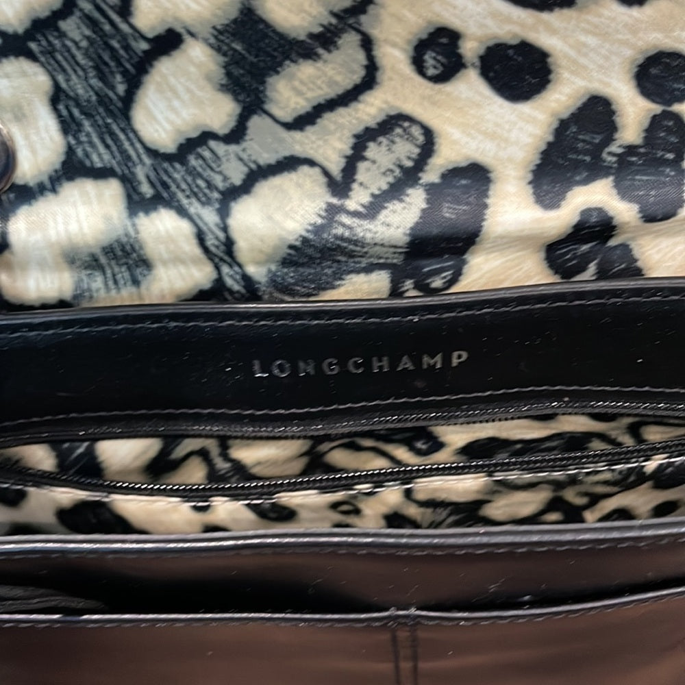 Longchamp Women’s Black Leather Shpulder Bag
