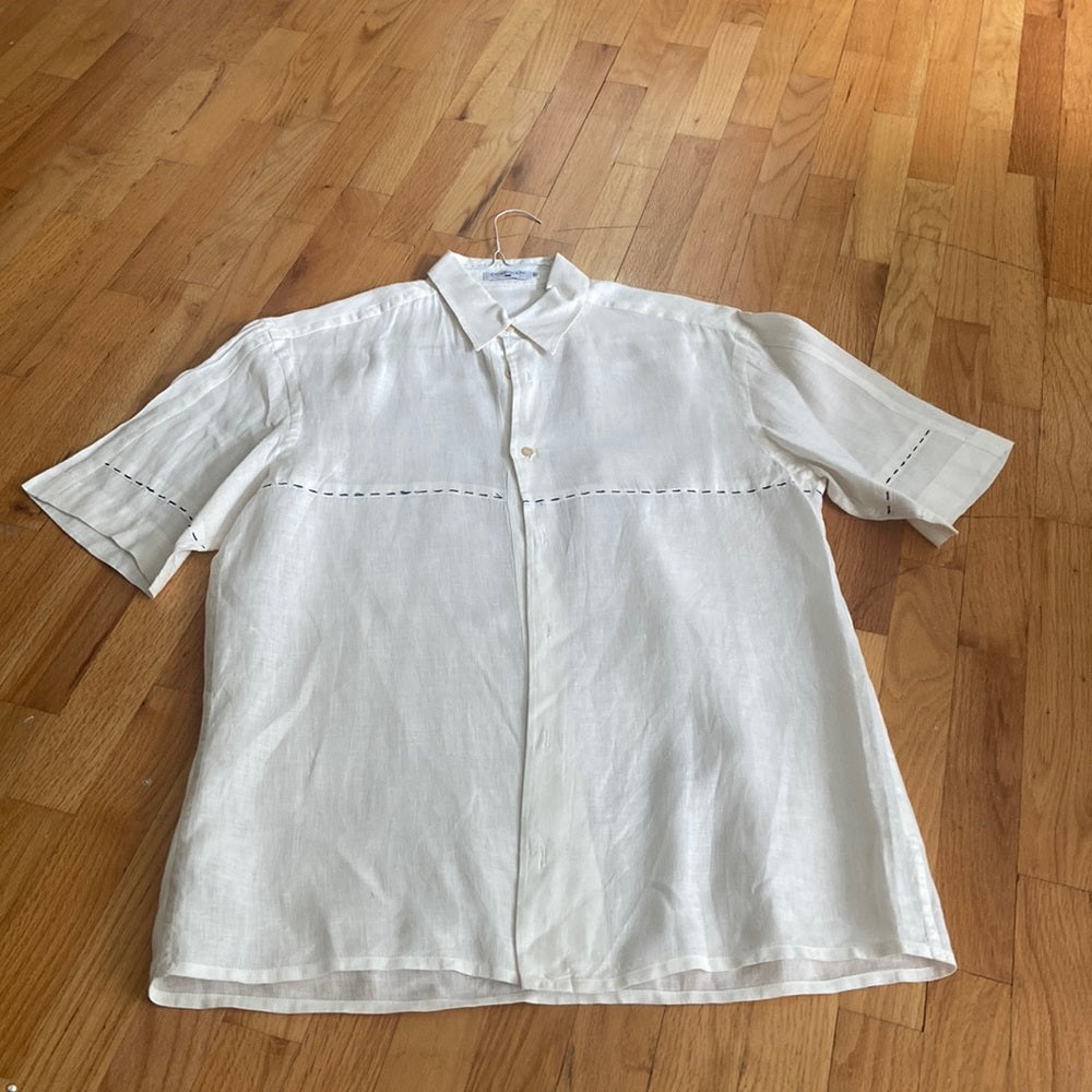 Men’s Cortigiani button down. Cream. Size 52