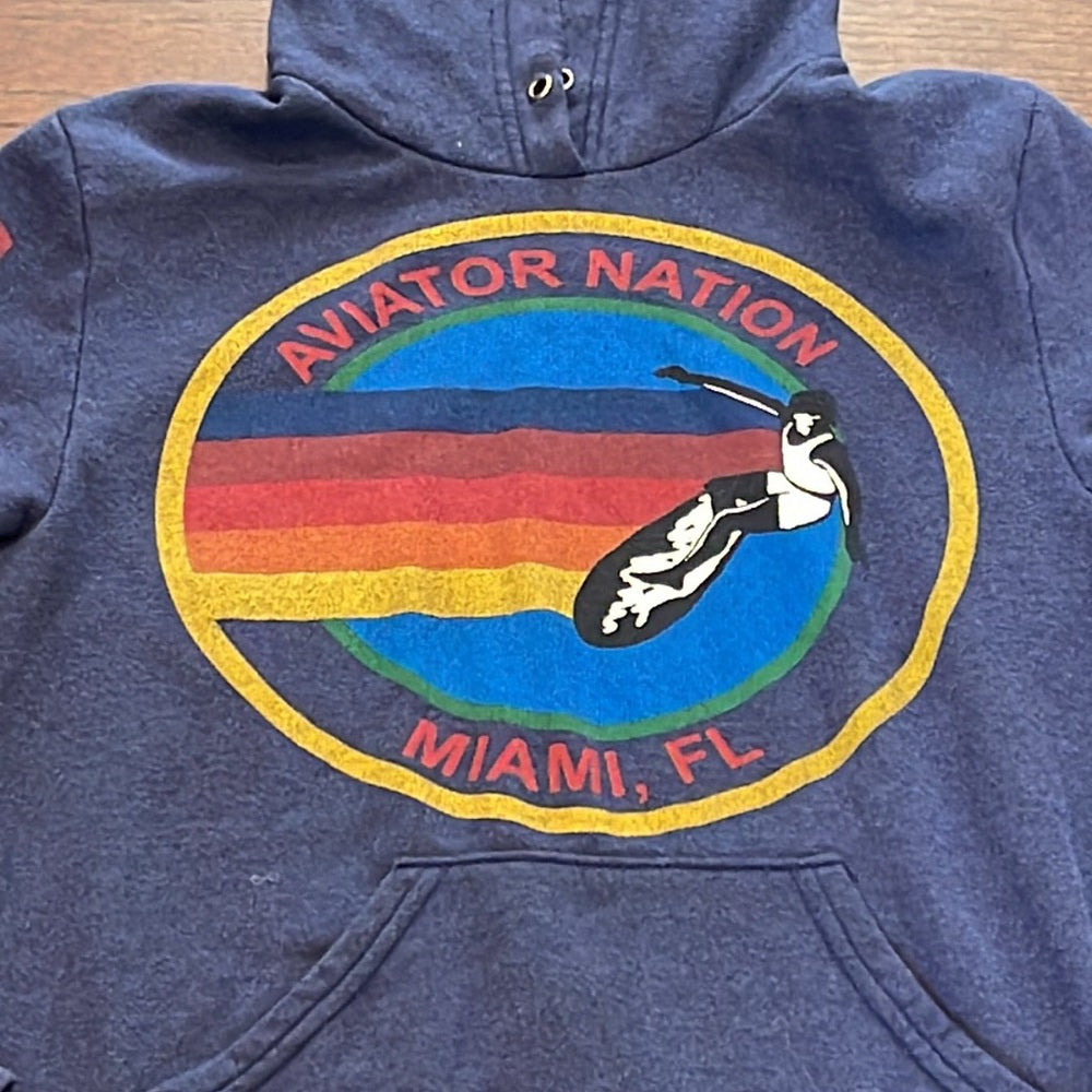 Aviator Nation Women’s Navy Blue Hooded Sweatshirt Size XS