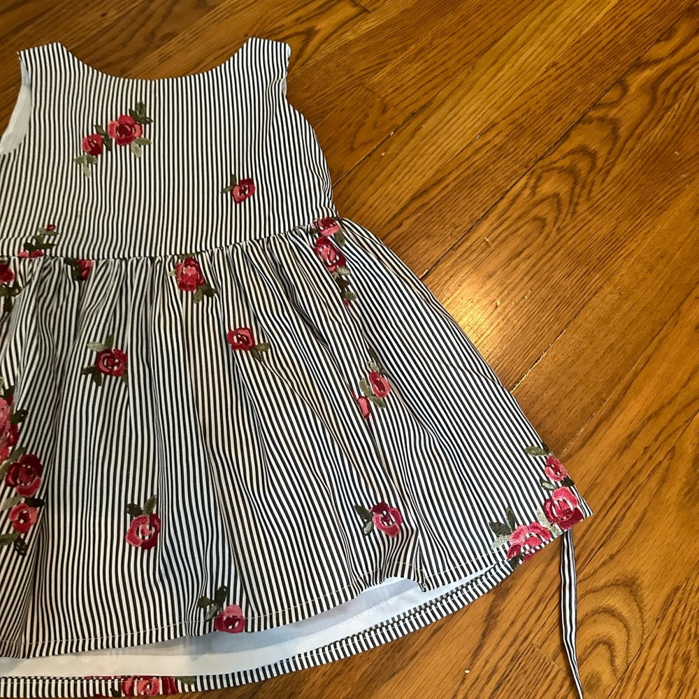Rosenau Striped Floral Girls Dress Size 5