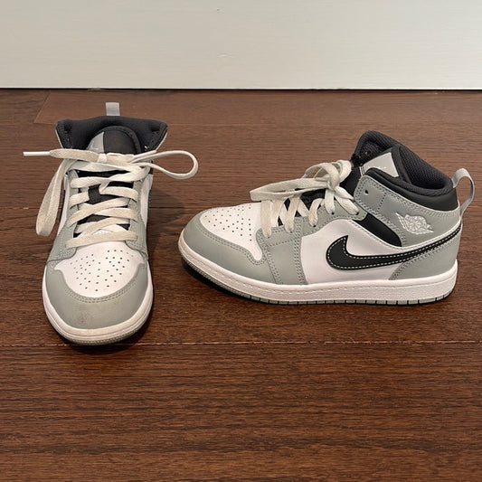 Nike Air Jordan Grey, Black and White Sneakers Size 2.5