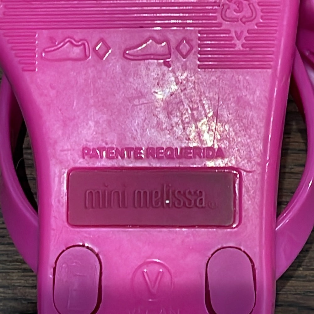 Mini Melissa Girls Pink Thong Flip Flops Size 1
