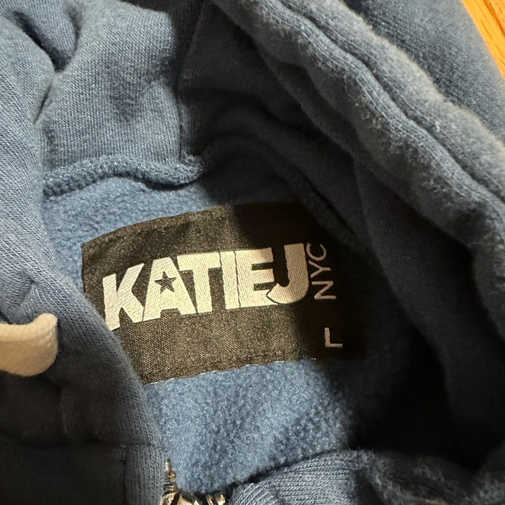 Katie J NYC Kids Blue Zip Up Hoodie Size Large