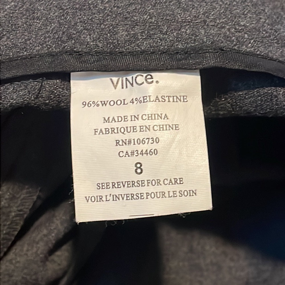 Vince Women’s gray wool pants Size 8
