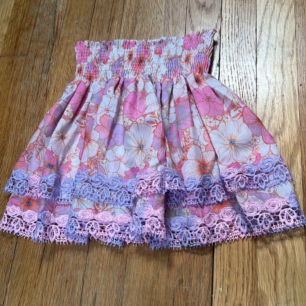 Peixoto Kid’s Pink and Purple Floral Skirt Size S