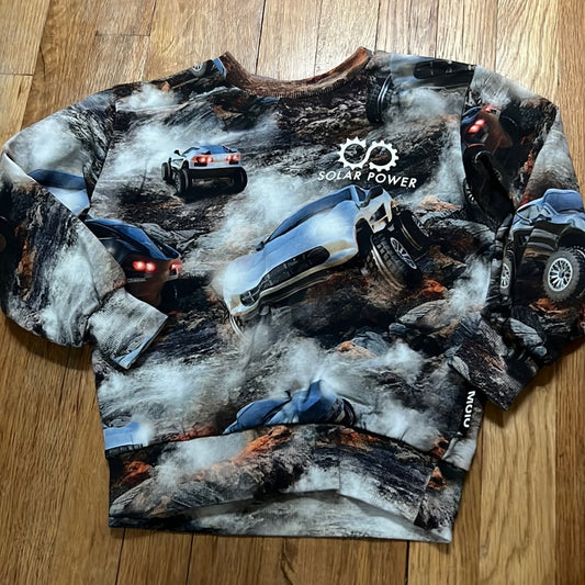 Molo Kid’s Graphic Cars Sweater Size 5