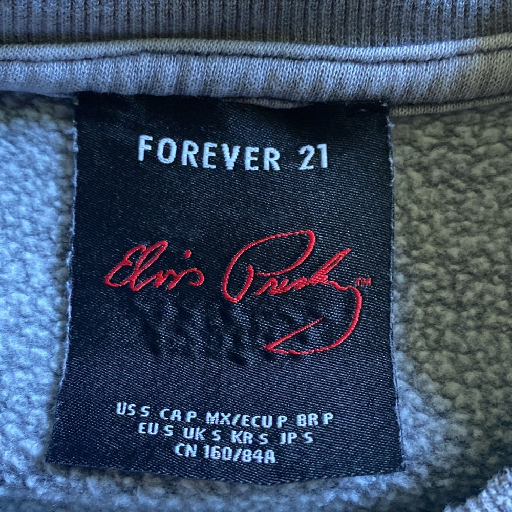 Forever 21 Elvis cropped sweatshirt size small