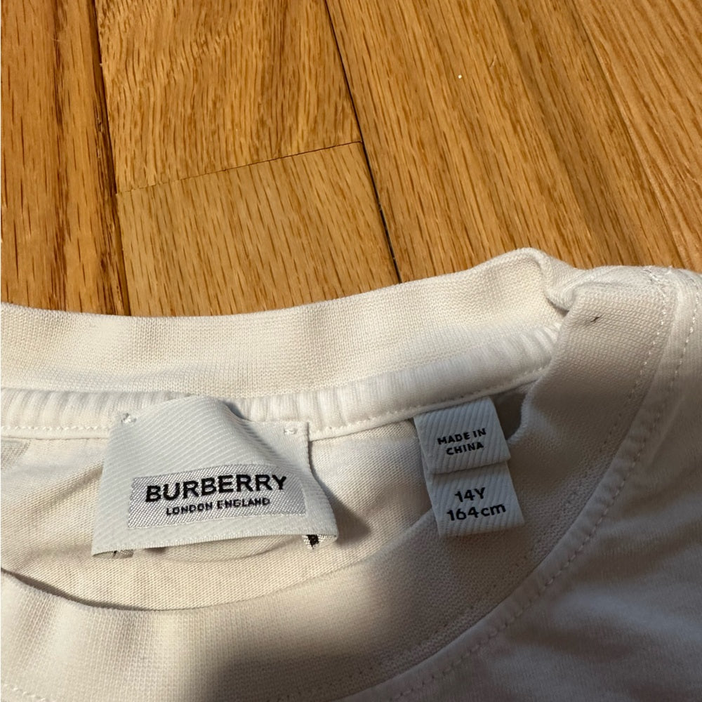 Burberry White Tee Shirt Size 14 Y