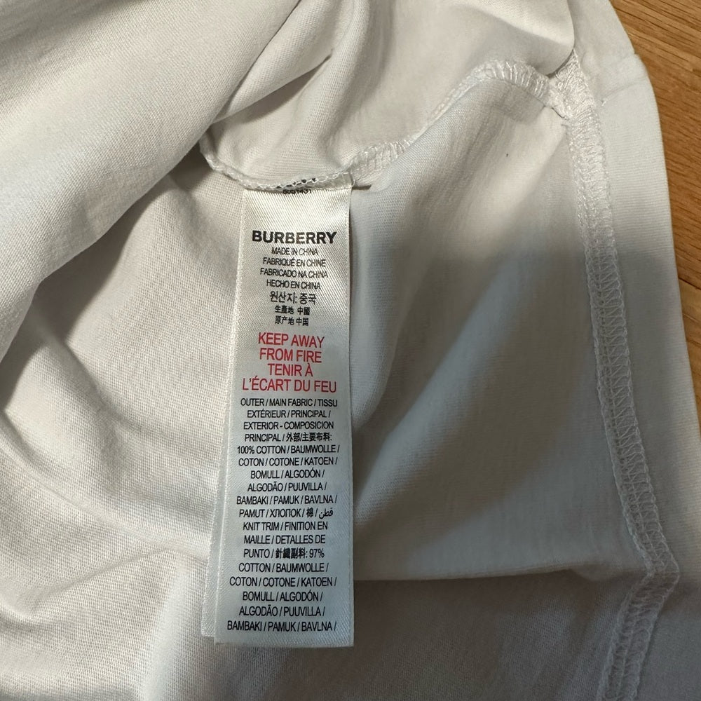 Burberry White Letter Tee Shirt Size 14Y
