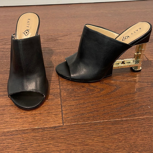 Kate Perry Black Peep Toe Sandals Size 9
