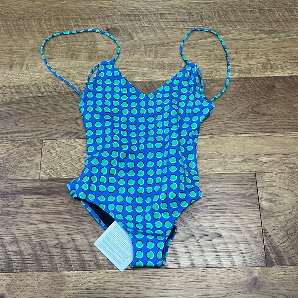 NWT Solid & Striped Women’s Swimming Dot-Laguna Blue One Piece Size S