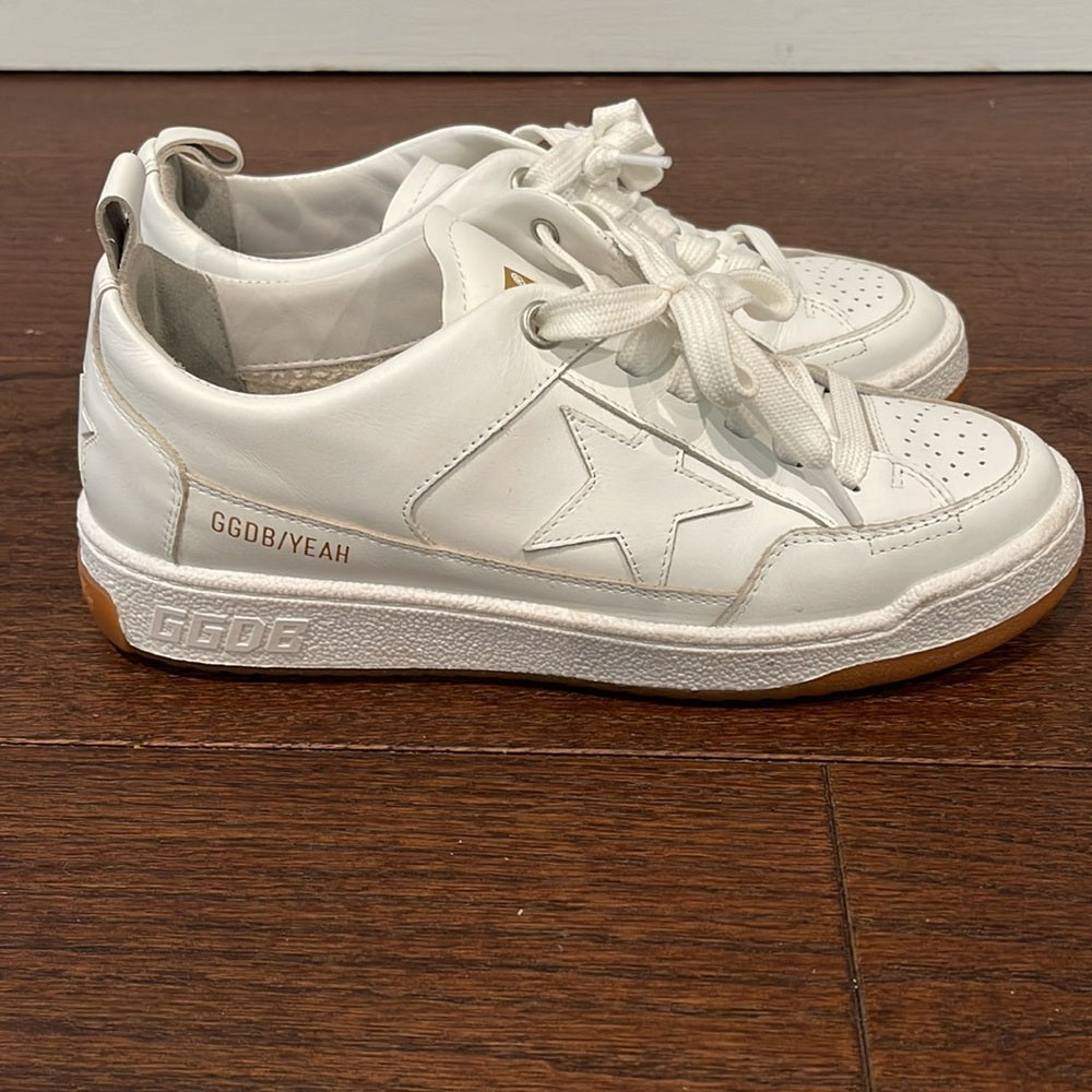 Golden Goose Women’s White Leather YEAH Sneakers Size 37/7