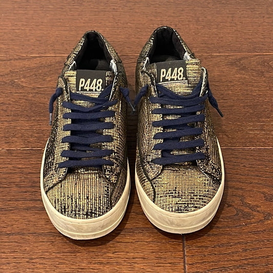 P448 Women’s Gold and Navy Sneakers Size 40/10