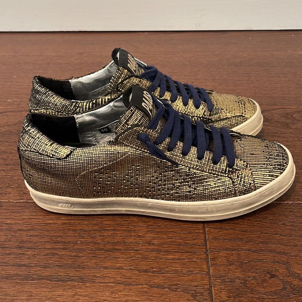 P448 Women’s Gold and Navy Sneakers Size 40/10
