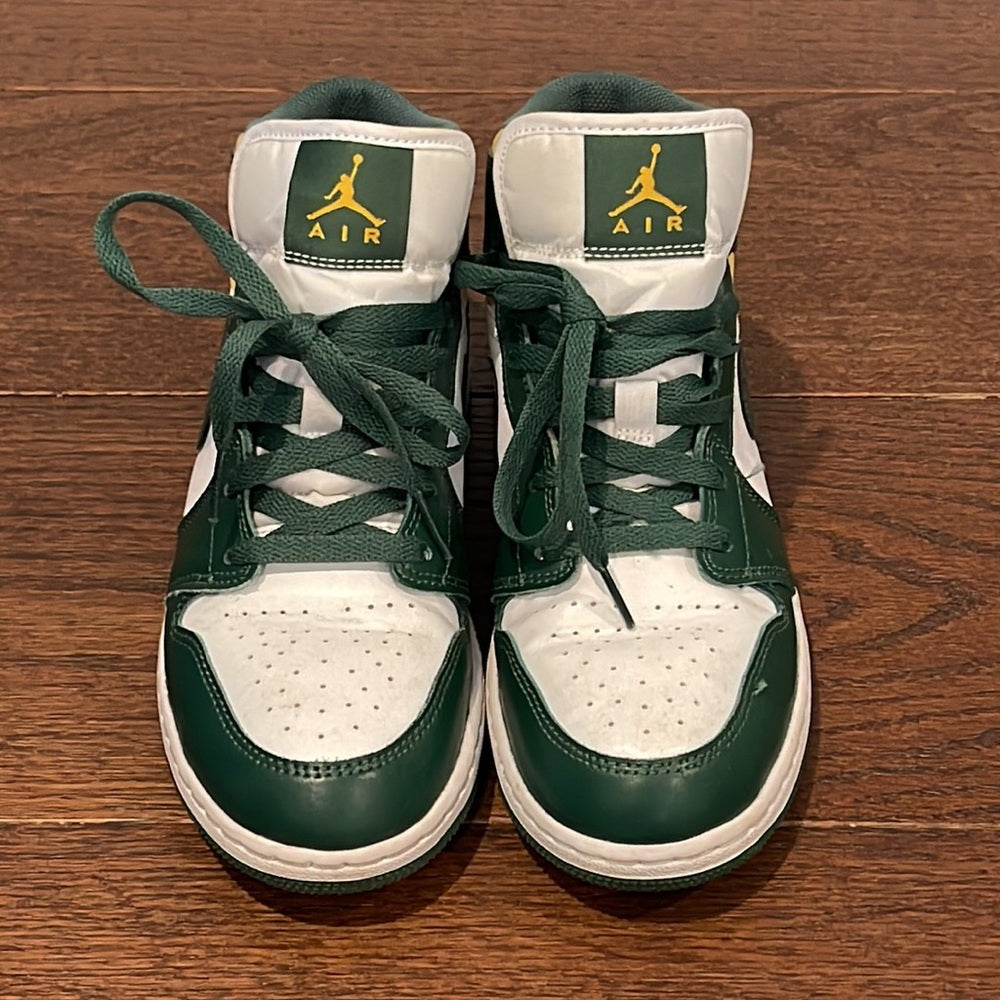 Nike Air Jordan Green, Yellow and White Sneakers Size 7