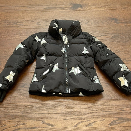 SAM Girls Black with Silver Star Puffer Jacket Size 8