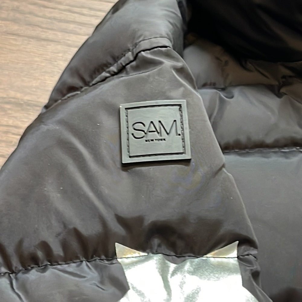 SAM Girls Black with Silver Star Puffer Jacket Size 8