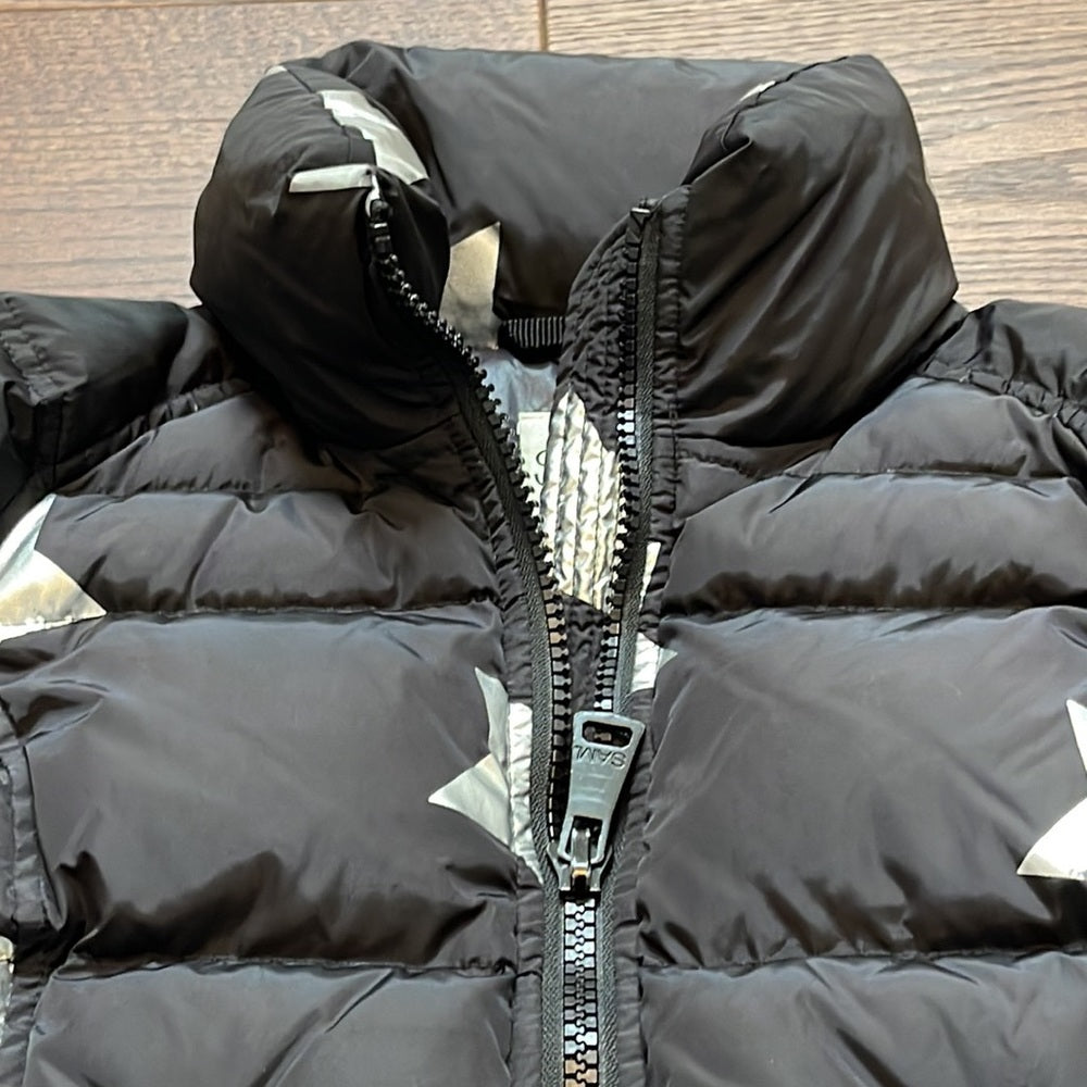 SAM Girls Black with Silver Star Puffer Jacket Size 8